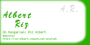 albert riz business card